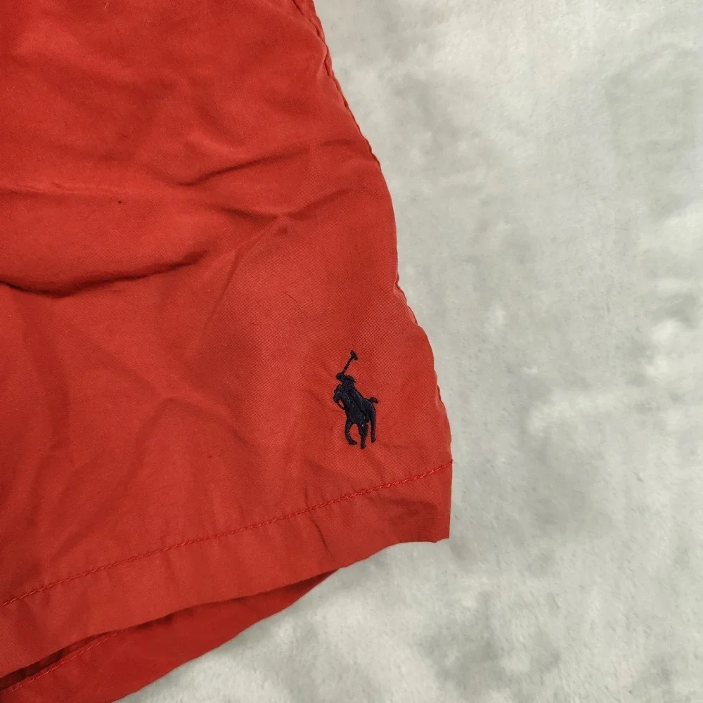 Polo Ralph Lauren‎ SOLID BRIGHT RED Mens Swim Trunks XXL Classic 90s Preppy